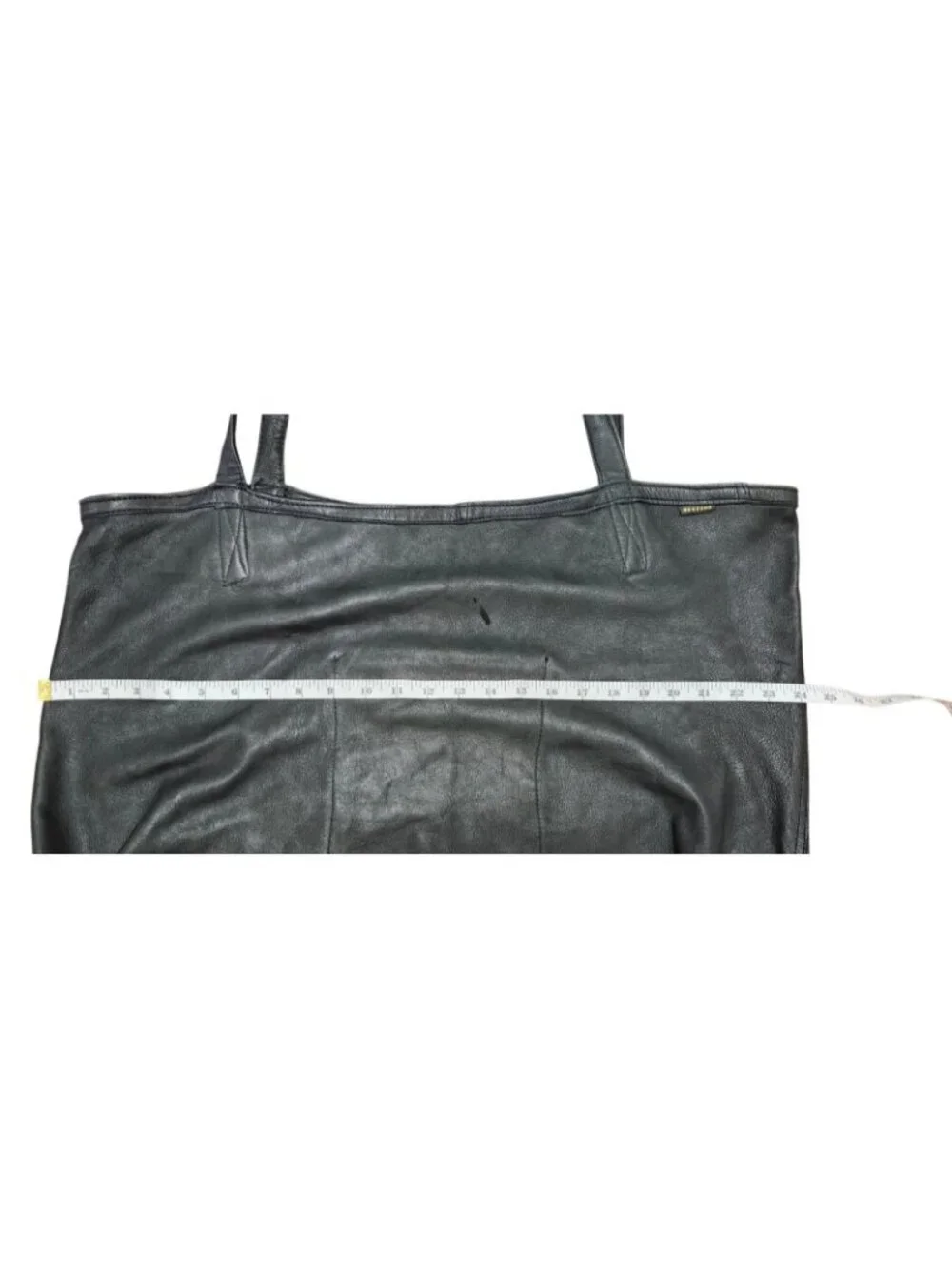 Vintage Orchard M/C Black Leather Oversized Tote Bag Made in USA Carryall